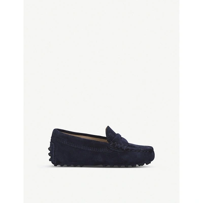 Tod's Kids' Mocassino Suede Driving Shoes 2-5 Years In Navy