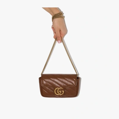 Gucci Gg Marmont Mini Bag In Brown