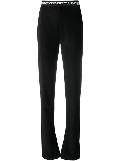 Alexander Wang T T By Alexander Wang Flared Track Trousers In Black