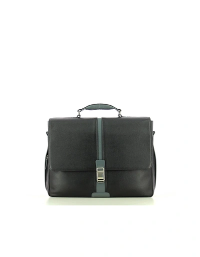 Piquadro Briefcases Black & Gray Expandable 15.0 Laptop Briefcase