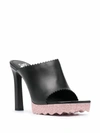 Off-white Sponge High-heel Mules In Black