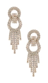 Ettika Dancing Crystal Chain Fringe Earrings In Gold