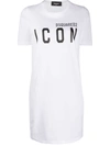 Dsquared2 Icon Renny Cotton Jersey Mini Dress In White