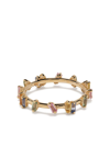 Suzanne Kalan 18kt Yellow Gold Sapphire Rainbow Firework Band Ring In Gold