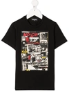 Dsquared2 Vehicle Collar-print T-shirt In Black