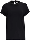 Brunello Cucinelli Silk Crew-neck T-shirt In Black