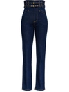 PHILOSOPHY DI LORENZO SERAFINI HIGH WAISTED JEANS WITH DOUBLE BELT