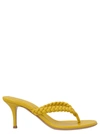 Gianvito Rossi Tropea Braided Leather Thong Sandals In Giallo