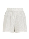Prada High-waisted Logo-plaque Shorts In White