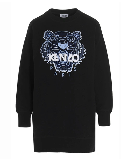 Kenzo Black Classic Tiger Sweatshirt Dress