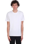 NEIL BARRETT TRAVEL 2 PACK T-SHIRT IN WHITE COTTON,11684012