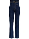 PHILOSOPHY DI LORENZO SERAFINI HIGH WAISTED JEANS WITH DOUBLE BELT,11683897