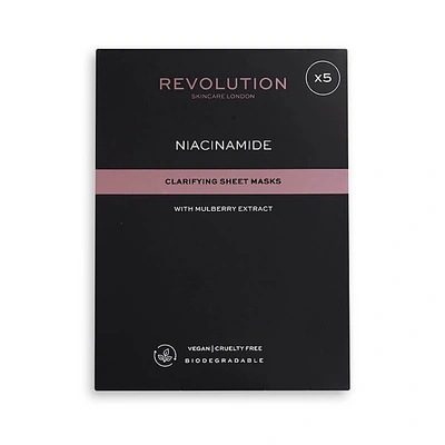 Revolution Beauty Biodegradable Clarifying Niacinamide Sheet Mask (5 Pack)