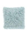 Saro Lifestyle Mongolian Faux Fur Decorative Pillow, 18" X 18" In Baby Blue
