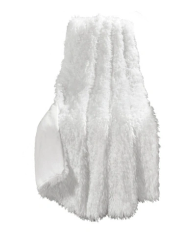 Lush Decor Emma Faux Fur Throw Blanket In White