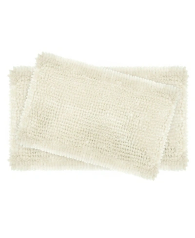 Laura Ashley Butter Chenille 2-pc. Bath Mat Set Bedding In Ivory