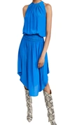 Ramy Brook Audrey Sleeveless Halter Drop Waist Midi Dress In Electric Blue