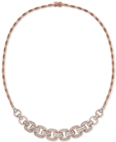 Effy Collection Effy Diamond Link 15" Collar Necklace (2-1/10 Ct. T.w.) In 14k Rose Gold
