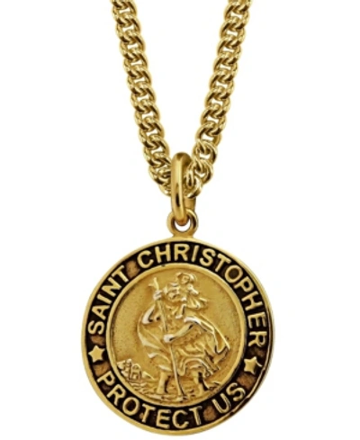 Sutton By Rhona Sutton Sutton Gold Plated Sterling Silver Saint Christopher Pendant Necklace