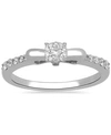 ENCHANTED DISNEY FINE JEWELRY DIAMOND SNOW WHITE BOW RING (1/4 CT. T.W.) IN 10K WHITE GOLD