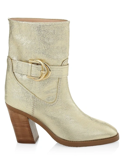 Stuart Weitzman Women's Virgo Metallic Leather Booties In Gold