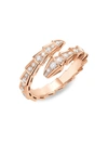 Bvlgari Women's Serpenti Viper 18k Rose Gold & Pavè Diamond Ring In Pink Gold