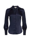 L Agence Women's Naomi Silk Charmeuse Blouse In Midnight