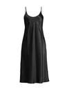 La Perla Midi Silk-blend Night Gown In Nero