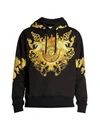 VERSACE JEANS COUTURE GOLD PRINTED HOODIE,400013438410