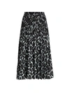 PROENZA SCHOULER ABSTRACT SPOTTED PLEATED KNIT SKIRT,400013572388