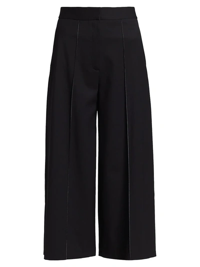 Proenza Schouler Wide-leg Cropped Wool Trousers In Black