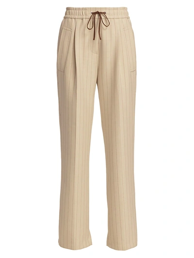 3.1 Phillip Lim Striped Twill Track Pants In Ecru-tan