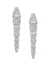 BVLGARI WOMEN'S SERPENTI VIPER 18K WHITE GOLD & PAVÈ DIAMOND DROP EARRINGS,0481798841219