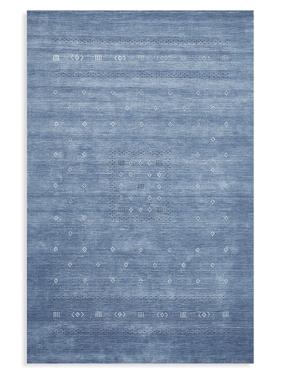Solo Rugs Simi Transitional Hand Loomed Wool Area Rug In Sapphire