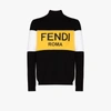 FENDI LOGO PRINT HIGH NECK jumper,FAE541AECR15466990