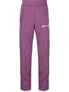 PALM ANGELS COLLEGE TRACK PANTS GRAPE WHITE