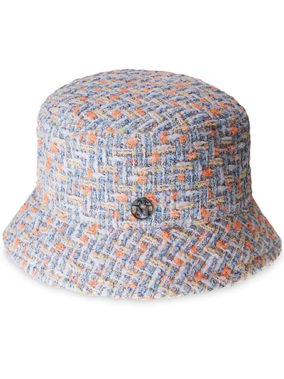 Maison Michel Axel Cotton-blend Tweed Bucket Hat In Grey