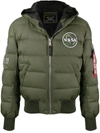 ALPHA INDUSTRIES LOGO-PATCH PADDED JACKET