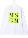 MSGM TEEN BOX LOGO-PRINT COTTON SWEATSHIRT