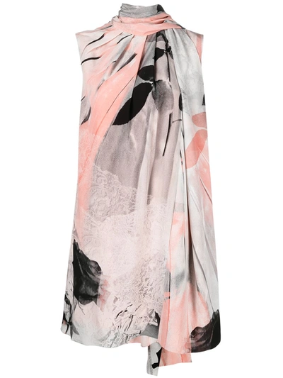 Alexander Mcqueen Printed Silk Crepe De Chine Mini Dress In Multi-colour