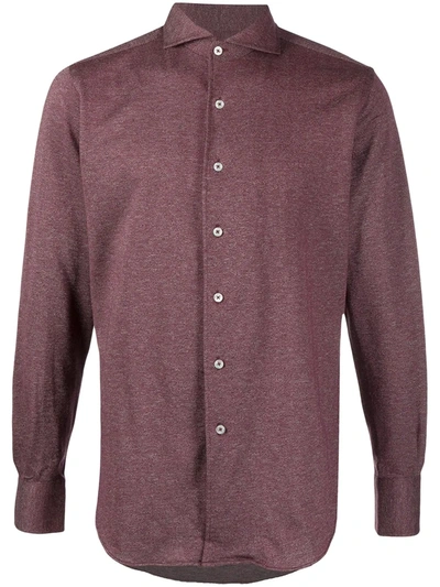 Canali Cotton Shirt In Red