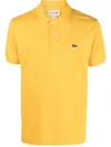 Lacoste Logo-patch Cotton Polo Shirt In Yellow