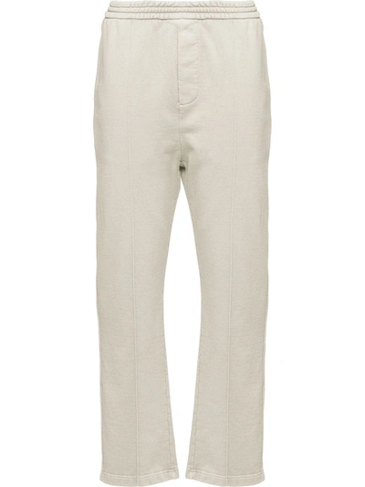 Prada Elasticated-waist Straight-leg Trousers In White