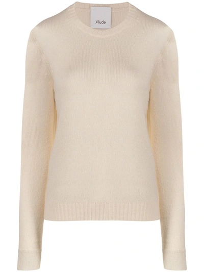 Allude Crew-neck Cashmere Jumper In Neutrals