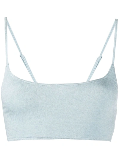 Rejina Pyo Cropped Waistcoat Top In Blue