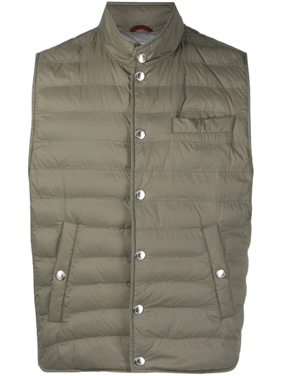 Brunello Cucinelli Classic Padded Waistcoat In Green