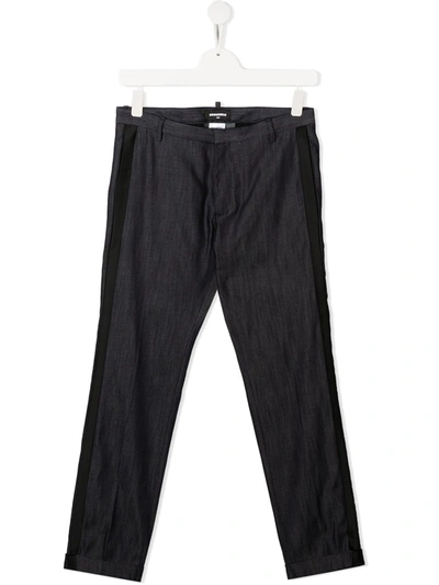 Dsquared2 Teen Straight-leg Trousers In Blue