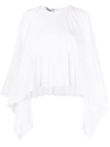 VALENTINO PLEATED BELL-SLEEVES TOP
