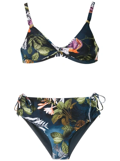 Lygia & Nanny Marcela Print Bikini Set In Blue