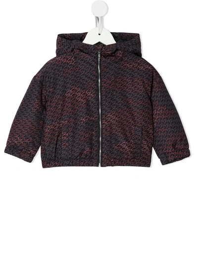 Emporio Armani Babies' Eagle-print Hooded Jacket In 多色